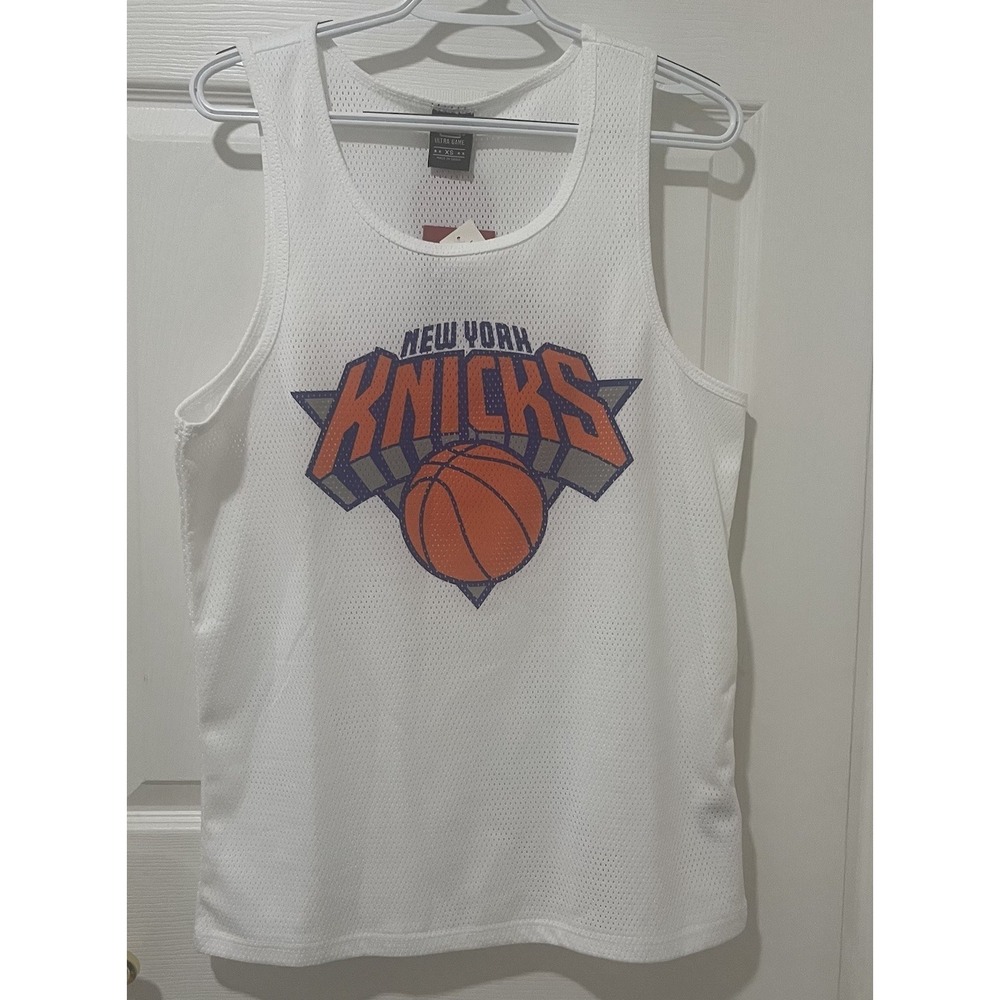 New York Knicks Mesh Jersey Tank Top NWT XS White NBA Ultra Game Classic Logo